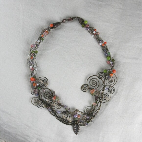 Vicki Davis Jewelry - Vicki Davis Glorious Day twisted wire and beaded necklace with certificate